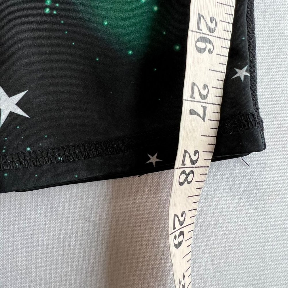 Noli Yoga Leggings Cosmic Stars Galaxy Black Green Size Small - Picture 8 of 10